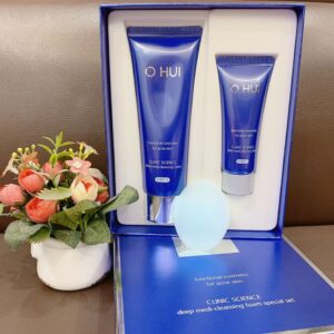 Set Sữa Rửa Mặt Trị Mụn Ohui Clinic Science Deep Medi-Cleansing Foam Trị Mụn Cám Mụn Đầu Đen Tẩy Da Chết Giúp Da Luôn Sạch Sẽ Khô Thoáng