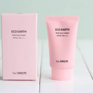Kem Chống Nắng Nâng Tone, Kiềm Dầu Sắc Hồng The Saem Eco Earth Pink Sun Cream 50g