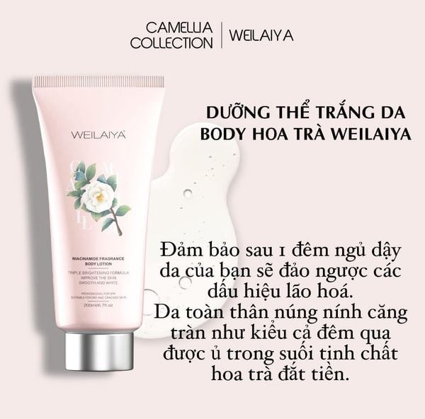 Dưỡng Thể Serum Dưỡng Trắng Da Camellia Weilaiya 2 duong the serum duong trang da camellia weilaiya 2121 1