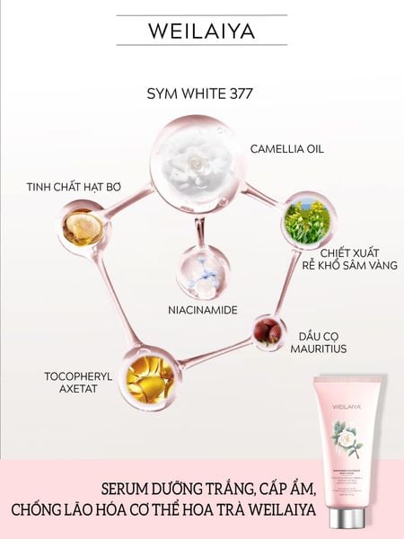 Dưỡng Thể Serum Dưỡng Trắng Da Camellia Weilaiya 4 duong the serum duong trang da camellia weilaiya 2121 3