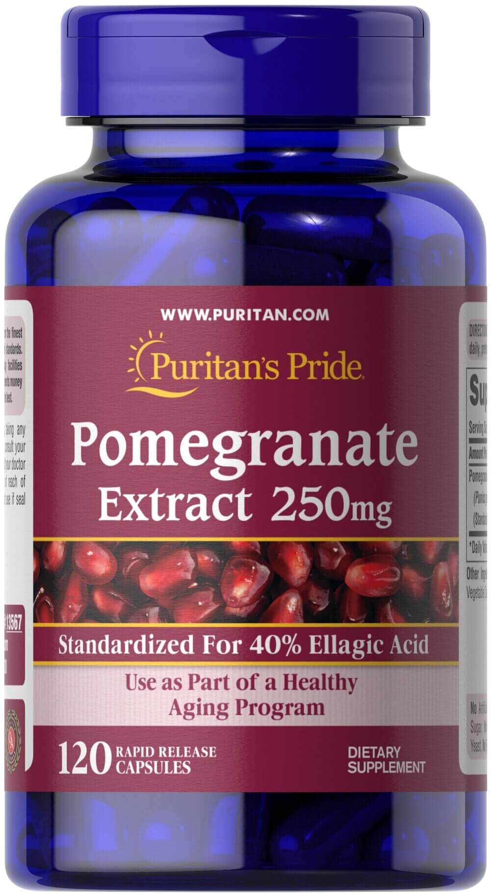 Viên uống chống nắng Puritan’s Pride Lựu Đỏ 3 Viên uống chống nắng Pomegranate Extract 250mg 60 viên, 120 viên.