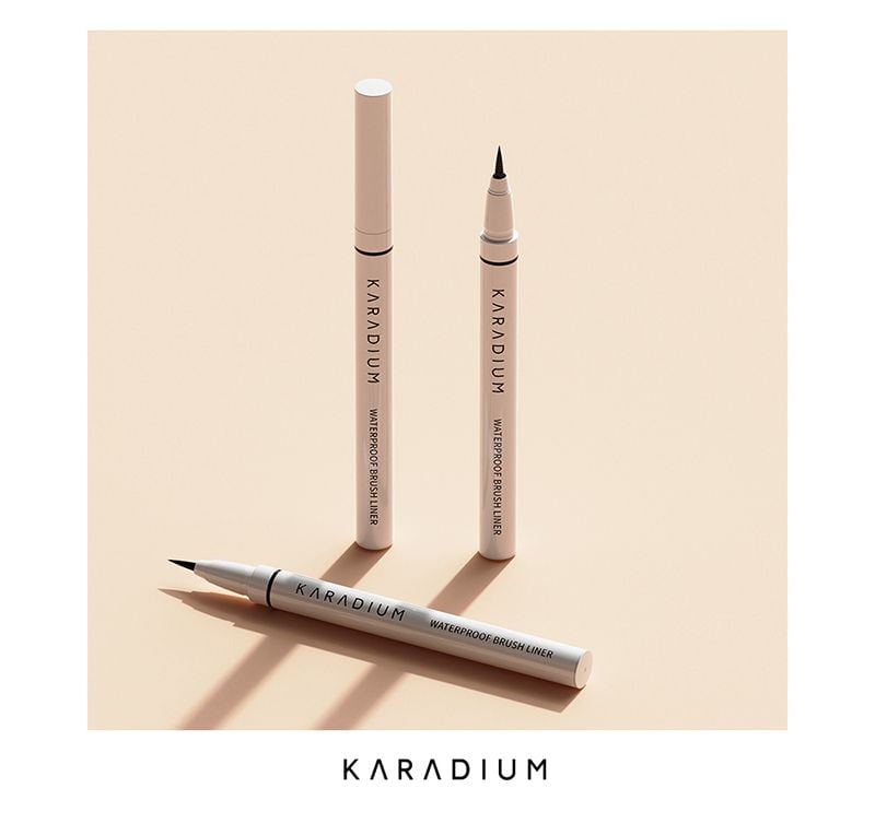 Kẻ Mắt Nước Chống Trôi, Sắc Nét Karadium 6 Kẻ Mắt Nước Chống Trôi, Sắc Nét Karadium Waterproof Brush Liner - Black 0.55g