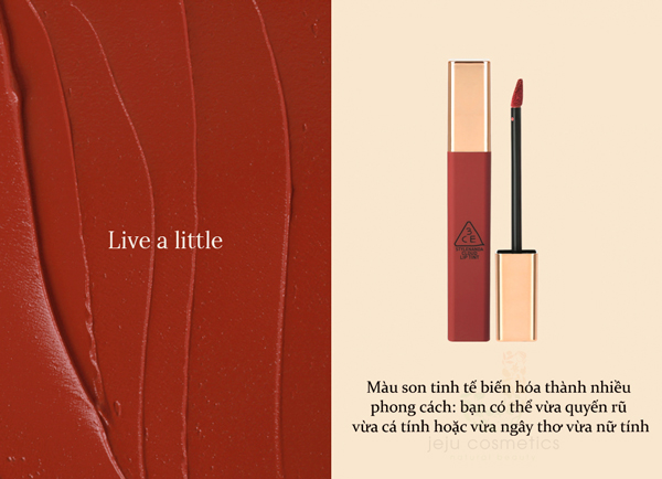 Son 3CE Cloud Lip Tint Live A Little – Màu Đỏ Nâu Ánh Cam 6 son 3ce cloud lip tint live a little mau do nau anh cam 2877 5