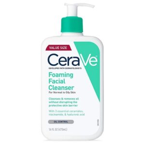 Sữa rửa mặt Cerave Foaming Facial Cleanser cho da dầu dạng gel tạo bọt 473ML