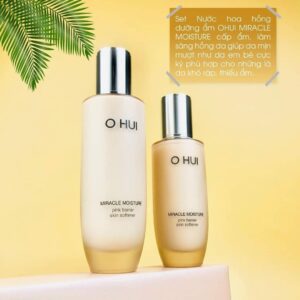 Bộ Hoa hồng Dưỡng Ẩm Cân Bằng Ohui Miracle Moisture Pink Barrier Skin Softener