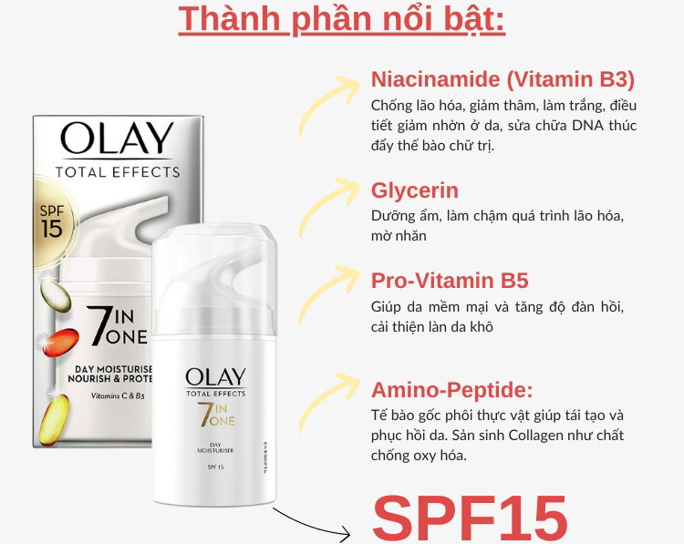 Set kem dưỡng Olay Total Effects 7 in 1 ngày và đêm