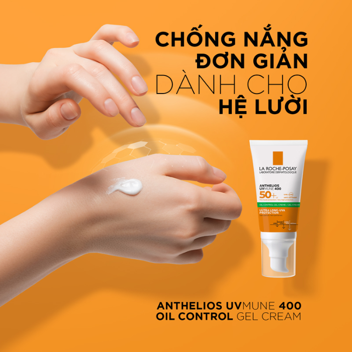 Kem Chống Nắng Kiềm Dầu La Roche-Posay Anthelios UVmune 400 Oil Control Gel- Cream SPF 50+ PA++++ 2 kem chong nang euceri 50ml sun dry touch acne oil control spf 50 3448 1